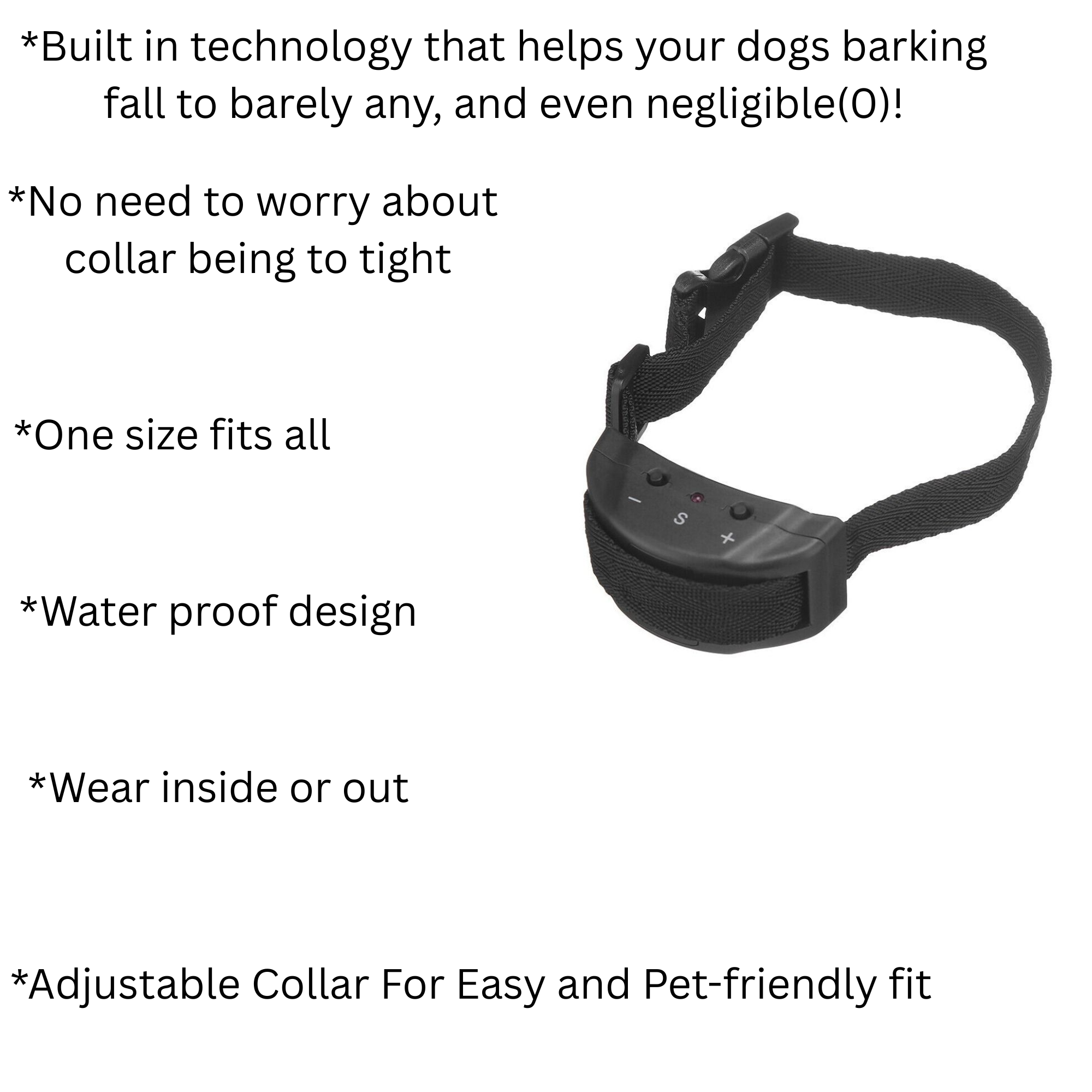 Automatic Anti-Bark Dog Collar – Humane, Adjustable, Waterproof